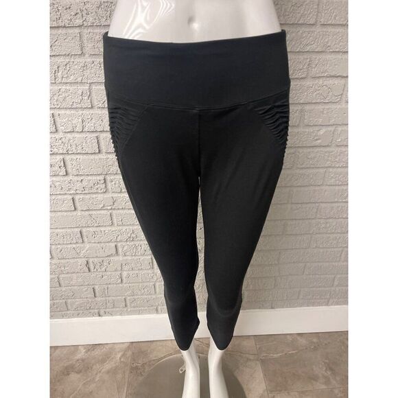 Soybu Women Black Cropped Legging with Twisted Detail Size L - Picture 1 of 7
